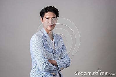 Portrait of a happy Asian business man Stock Photo