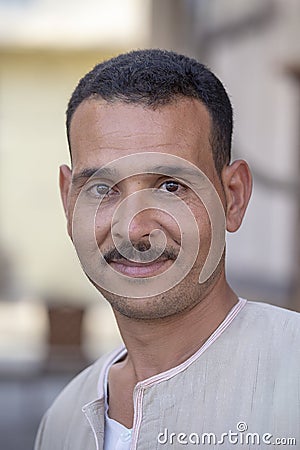 Portrait happy egyptian man in old city market, Sharm El Sheikh, Egypt Editorial Stock Photo