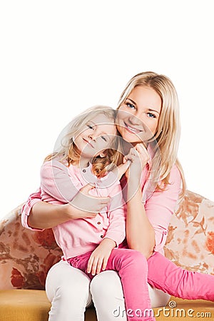 Portrait of happy embracing mother and daughter Stock Photo