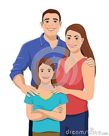 Happy European family 2 Vector Illustration