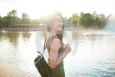 Close up portrait of a happy girl Stock Photo