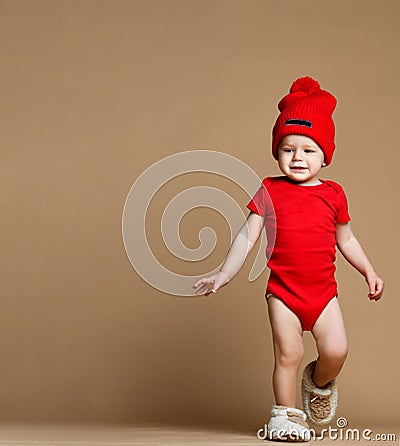 Portrait of happy joyful beautiful little boy Stock Photo