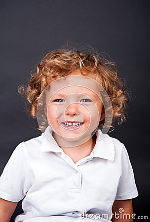 Portrait of happy joyful beautiful little boy Stock Photo