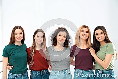 Portrait of happy ladies. Women power concept Stock Photo