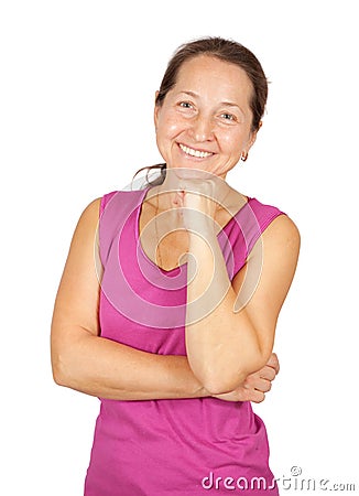 Portrait of happy mature woman Stock Photo