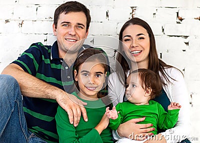 Portrait of a happy smiling family Stock Photo