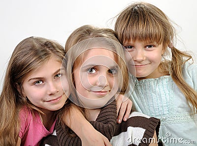 Portrait of happy smiling girls Stock Photo