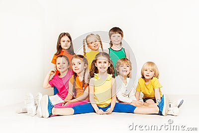 Portrait of happy sporty kids posing together Stock Photo