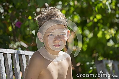 Portrait happy teenager outdoor Stock Photo