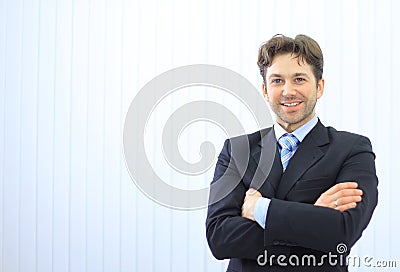 Portrait of happy young businessman Stock Photo