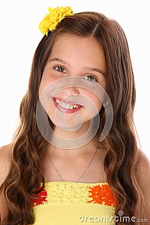 Portrait of a happy young teenage girl close-up Stock Photo