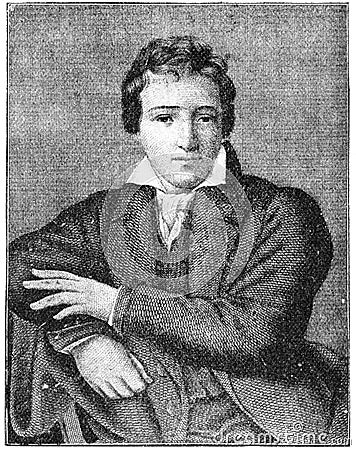 Portrait of Heinrich Heine young years Editorial Stock Photo