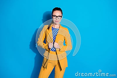 Portrait of her she nice-looking attractive charming content classy chic lady leader shark expert qualified trainer Stock Photo