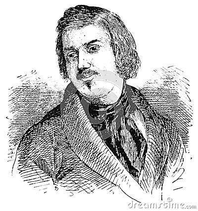 Portrait of Honore de Balzac Stock Photo