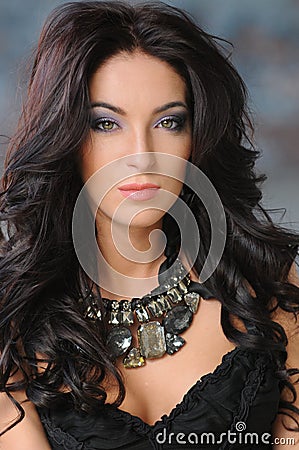 Portrait of hot brunette model Stock Photo