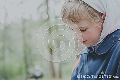 Portrait of hte cute little girl Stock Photo