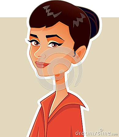 Audrey Hepburn Vector Editorial Caricature Illustration Vector Illustration