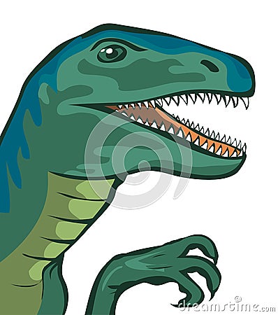 Portrait illustration of raptor head on white background Cartoon Illustration