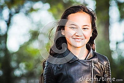 Portrait image of a young Maori girl Stock Photo