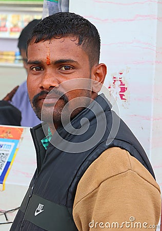 Portrait of indian man in small town of Bikaner Editorial Stock Photo