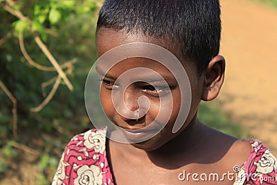 Portrait of a innocent little girl. Editorial Stock Photo