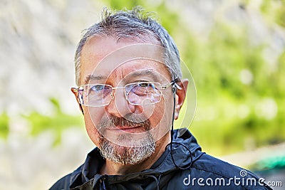 Portrait of an intelligent man 56 years old Stock Photo