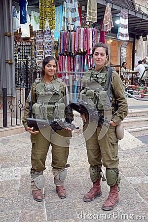 Portrait of Israel Defense Forces woman Editorial Stock Photo