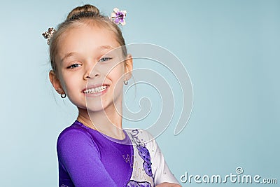 Portrait of joyful girl seven years Stock Photo