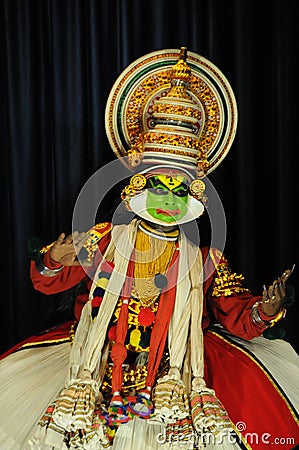 Portrait of Kathakali Dancer Editorial Stock Photo