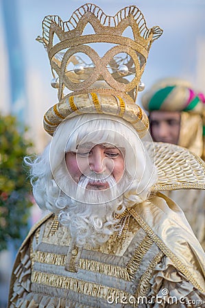 Portrait of a King, Feast of the Three Kings Editorial Stock Photo