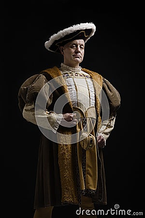 Portrait of King Henry VIII in historical costume Stock Photo