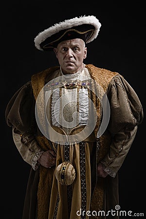 Portrait of King Henry VIII in historical costume Stock Photo