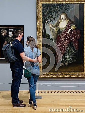 , Portrait of a Lady, Called Elizabeth, Lady Tanfield at the Tate Britain Gallery in London UK England Editorial Stock Photo