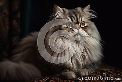 Portrait of a Laid Back Purebred Persian Cat, Generative AI Stock Photo