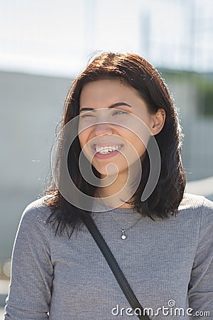 Portrait of late-teens girl outdoors Stock Photo