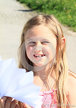 Portrait of laughing girl Stock Photo