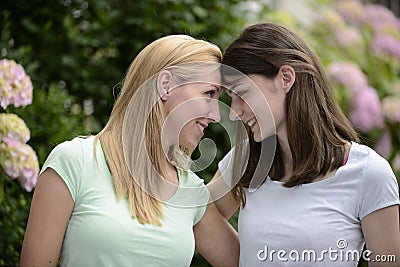 Portrait of a lesbian couple Stock Photo