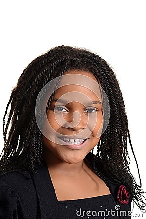 Portrait little black girl smiling Stock Photo