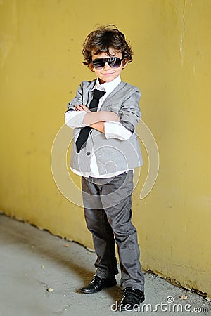 Portrait of little stylish boy Stock Photo