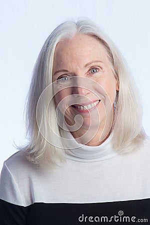 Portrait of a Lovely Older Woman Stock Photo