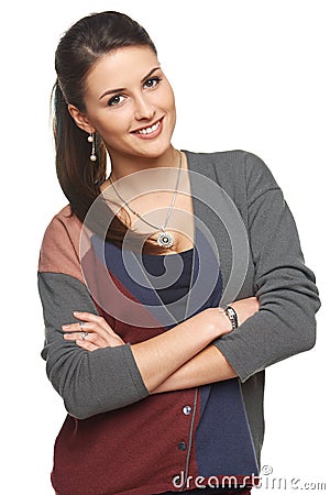 Portrait of lovely smiling young girl Stock Photo