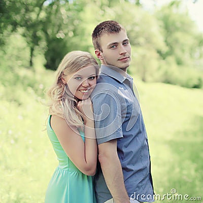 Portrait lovely young couple Stock Photo