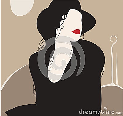 Portrait of Madame Vector Illustration