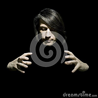 Portrait of the man of the illusionist Stock Photo