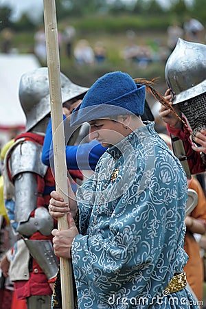 Portrait of a man in a medieval dress Editorial Stock Photo