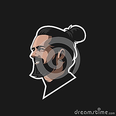 Portrait of man sticker, logo avatar stickers. isolated illustration Cartoon Illustration