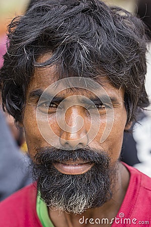 Portrait man in street Kathmandu, Nepal Editorial Stock Photo