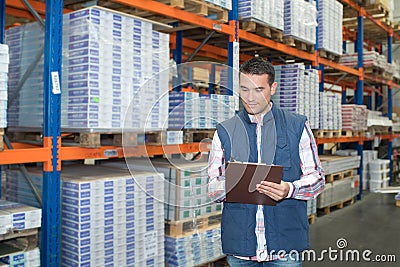 Portrait manager in warehouse Stock Photo
