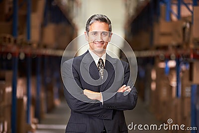 Portrait Of Manager In Warehouse Stock Photo