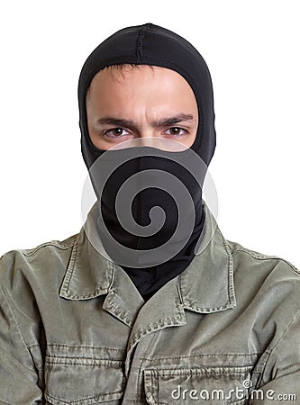 Portrait of a masked burglar Stock Photo